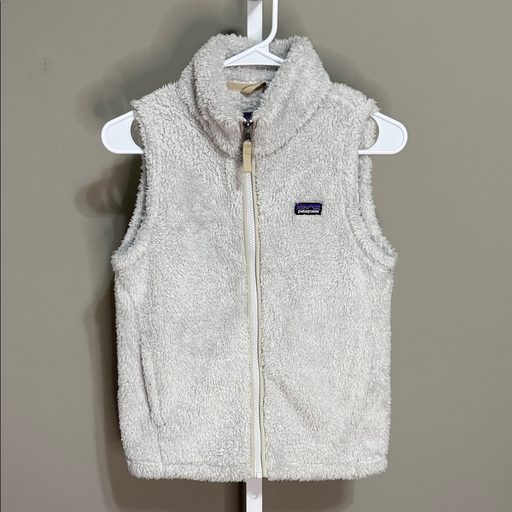 Patagonia Girls Los Gatos Fleece Vest XL (14) Ivory Excellent Condition‎
